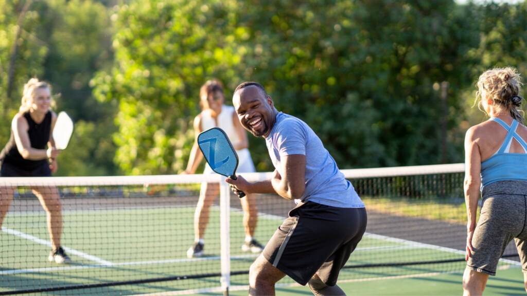 more friends playing pickleball