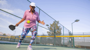 woman playing pickleball