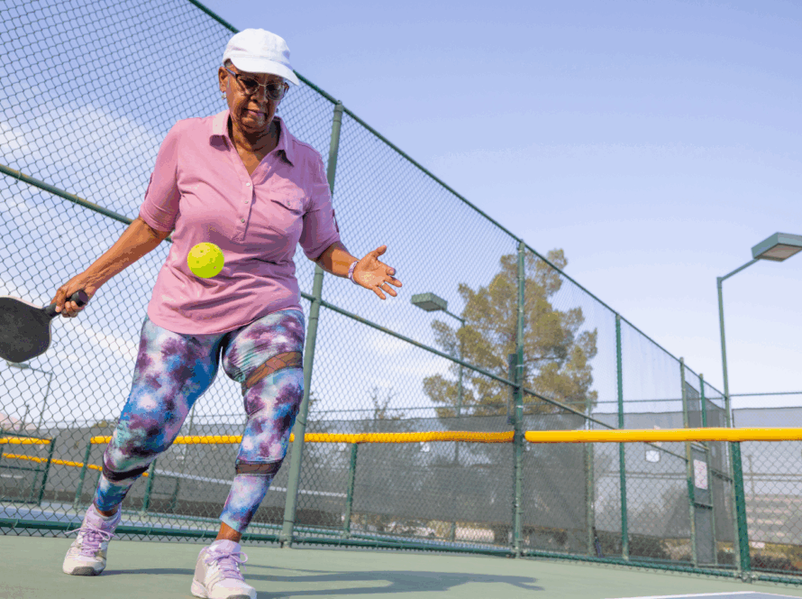 woman playing pickleball