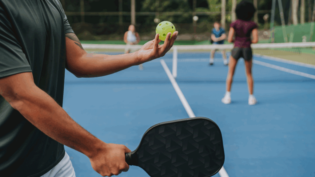 playing pickleball