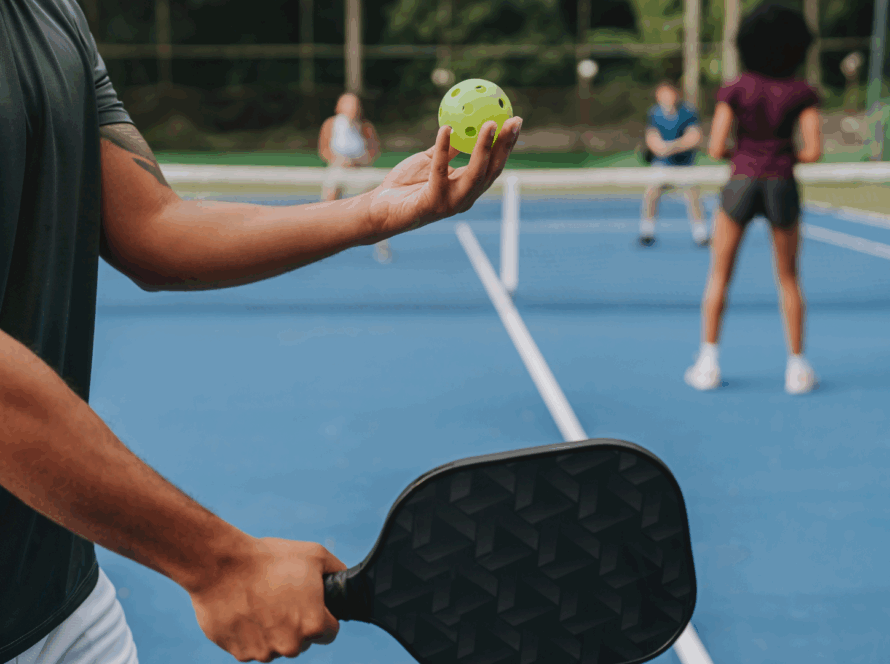 playing pickleball